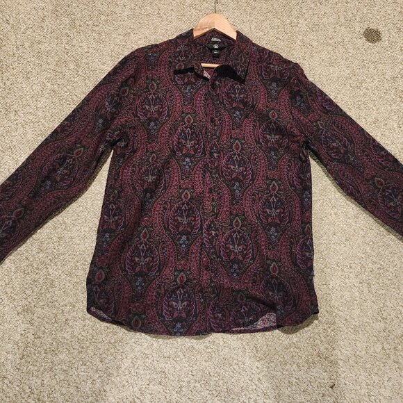 Volcom red paisley flannel shirt - Picture 2 of 7